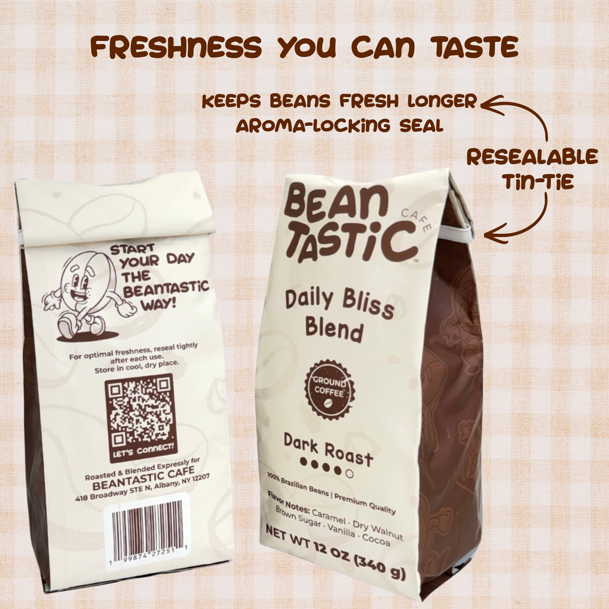 Daily Bliss Blend - Dark Roast Coffee, 12 oz